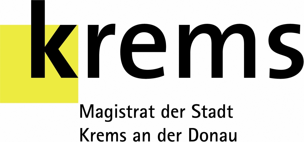 Logo der Stadt Krems an der Donau, mit dem Schriftzug "krems" und der Unterzeile "Magistrat der Stadt".