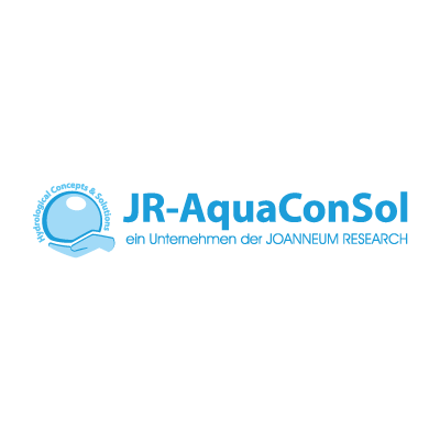 Logo von JR-AquaConSol, einem Unternehmen der JOHANN BUNN RESEARCH, mit einem Wassertropfen-Symbol und blauer Schrift.
